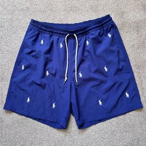 Polo Ralph Lauren Traveler 7” Swim Trunks Size XL Lined All Over Pony Print